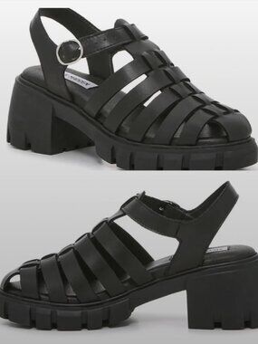 NWOT Steve Madden | Kayto Fisherman Sandal Block Heel Black | Size 8